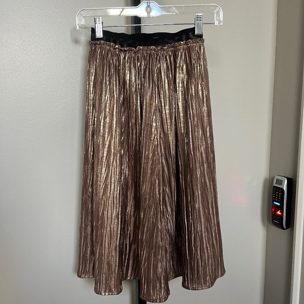 ASTR Gold Midi Skirt